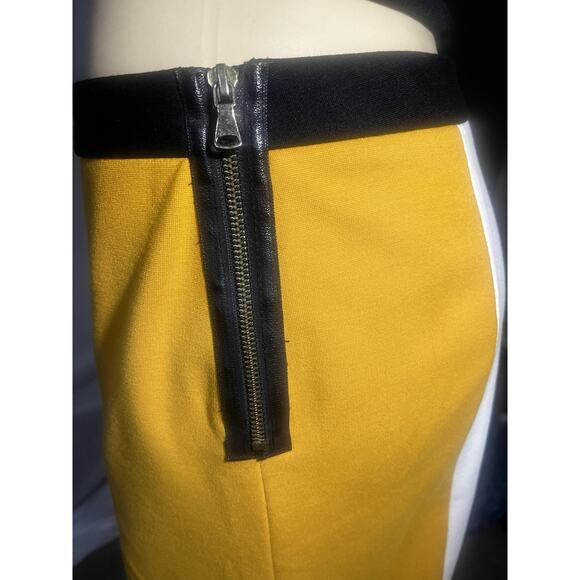 Vivienne Tam Women Mini Skirt Short Skirt 8 Yellow, Cream, Black Color Block - Picture 4 of 11
